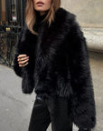 Raven fur coat