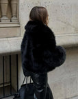 Raven fur coat