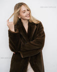 Crystal long fur coat